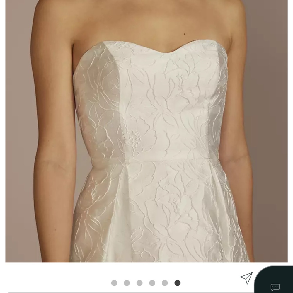 Embroidered Bridal Dress with removable bow straps